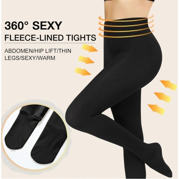 NEW 5-Pack Women's Fleece Lined Tights - Super Opaque Control Top Warm Tights - Picture 3 of 6